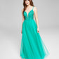 Vestido de noite longo com contas para mulheres Say Yes To The Prom, verde, tamanho 3