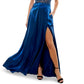 Vestido de cetim com zíper e alças finas, decote redondo, azul, tamanho 15, da City Studios
