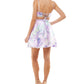 Vestido estampado infantil City Studios, tamanho 7, roxo, com ajuste evasê
