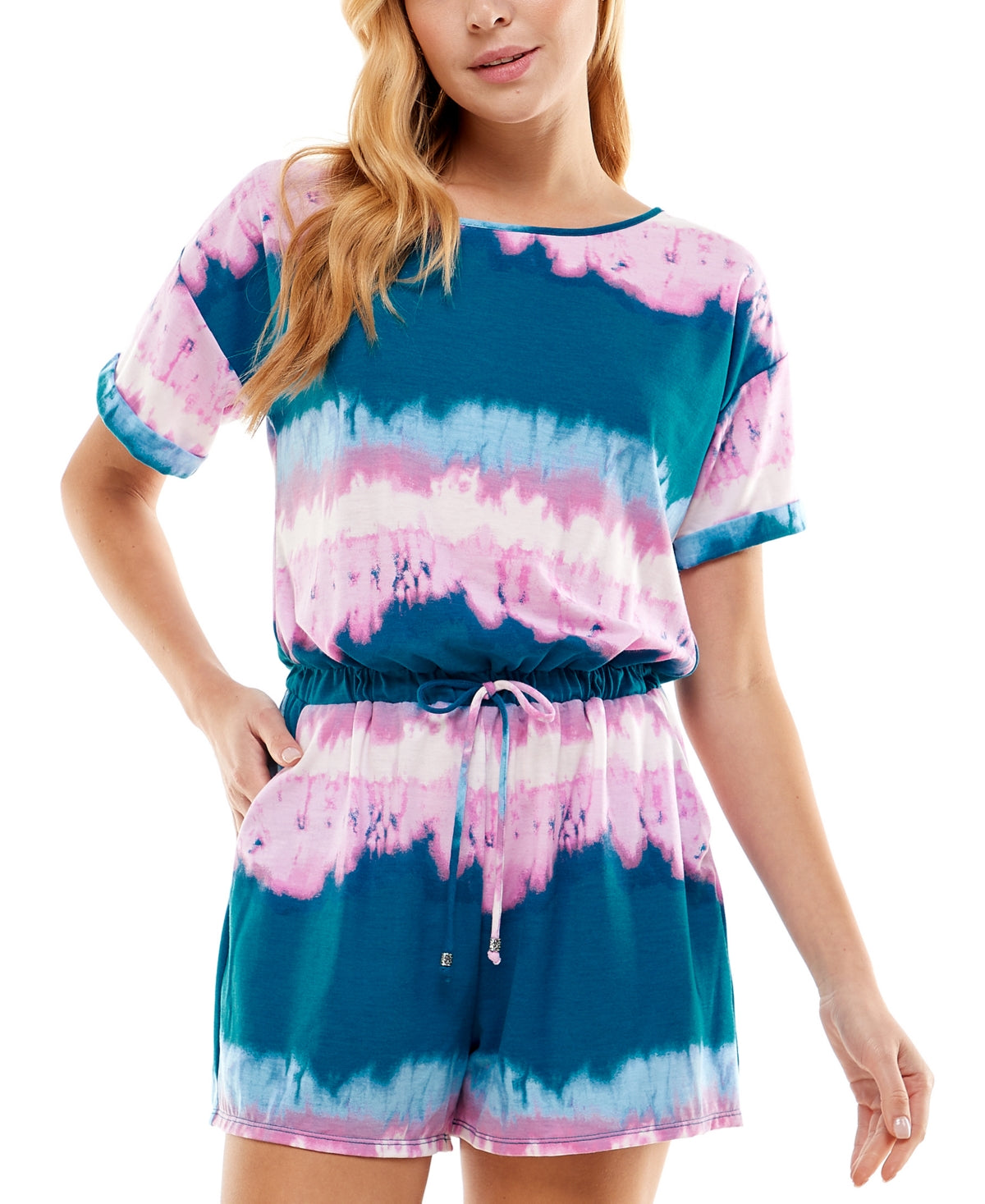 Macacão de malha tingido Bebop Junior, azul, tamanho médio