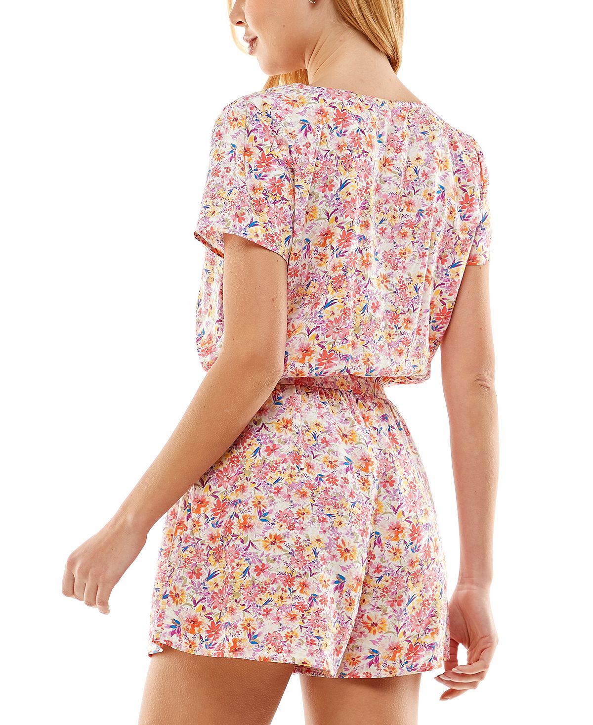 Macacão Bebop Junior com Sobrepeliz Estampado Rosa Tamanho Grande