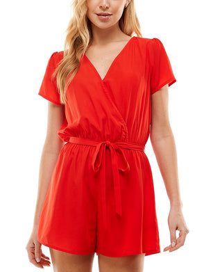 Bebop Junior's Cap Sleeve Romper Red Size Large