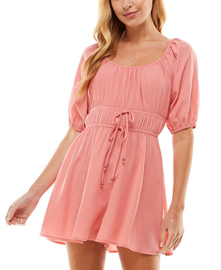 Bebop Junior's Tie Waist Romper Orange Size Medium