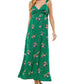 Vestido longo com estampa floral Kingston Junior, verde, tamanho extrapequeno