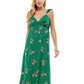 Vestido longo com estampa floral Kingston Junior, verde, tamanho extrapequeno