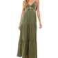 Vestido longo Kingston Grey Junior com amarração frontal e camadas, verde, tamanho XX-G