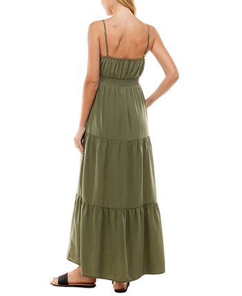 Vestido longo Kingston Grey Junior com amarração frontal e camadas, verde, tamanho XX-G