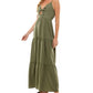 Vestido longo Kingston Grey Junior com amarração frontal e camadas, verde, tamanho XX-G