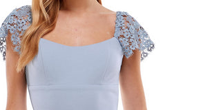 Vestido curto com manga de renda infantil City Studios azul tamanho 13