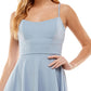 Vestido infantil City Studios com decote em V e costas abertas, azul, tamanho 15
