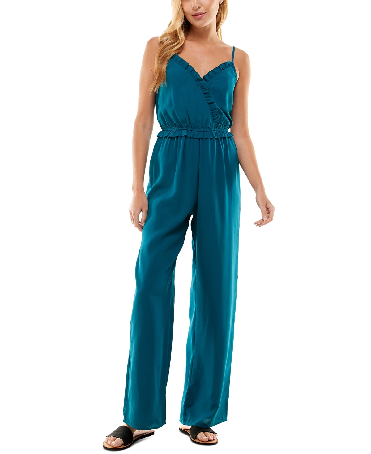 Macacão Kingston Grey Junior com babados, verde, tamanho grande