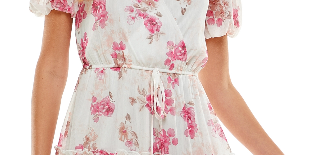 Vestido infantil City Studios com amarração na cintura, rosa, tamanho médio