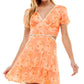 Vestido curto diurno feminino City Studios laranja tamanho grande