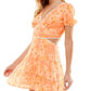 Vestido curto diurno feminino City Studios laranja tamanho grande