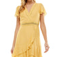 Vestido envelope falso com babados para crianças da City Studios, amarelo, tamanho pequeno