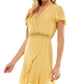 Vestido envelope falso com babados para crianças da City Studios, amarelo, tamanho pequeno