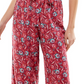 Macacão Kingston Grey Junior com estampa floral e ombros à mostra, vermelho, tamanho médio