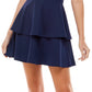 Vestido infantil City Studios com decote em V e costas abertas, azul, tamanho 15