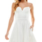 Vestido City Studios Junior com amarração nas costas e ajuste evasê, branco, tamanho 9