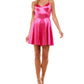 Vestido City Studios Junior's Satin Fit &amp; Flare Rosa Tamanho 17