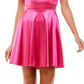Vestido City Studios Junior's Satin Fit &amp; Flare Rosa Tamanho 17
