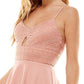 Vestido patinador City Studios Junior's Lace Keyhole vermelho tamanho 11