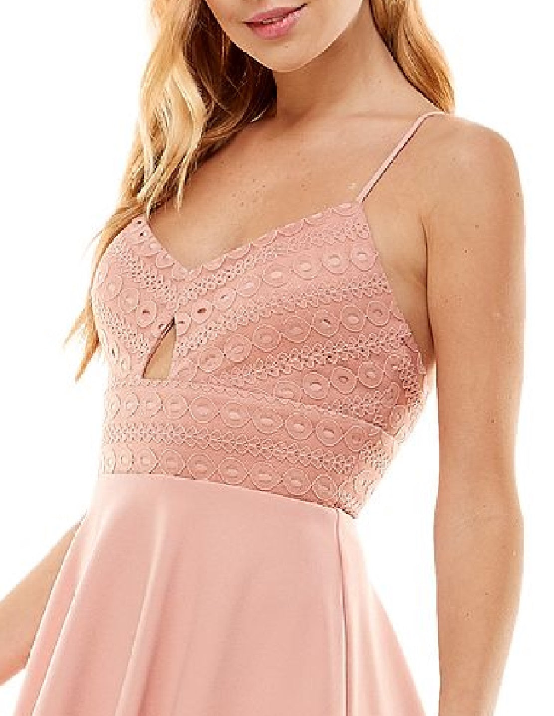 Vestido patinador City Studios Junior's Lace Keyhole vermelho tamanho 11