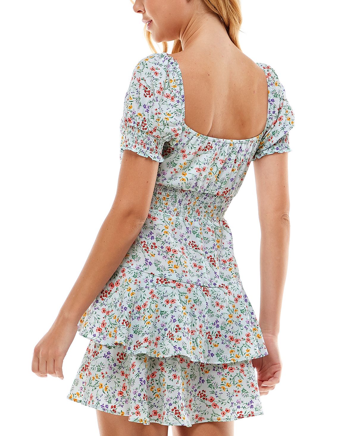 Vestido infantil City Studios com cadarço e acabamento franzido, azul, tamanho grande