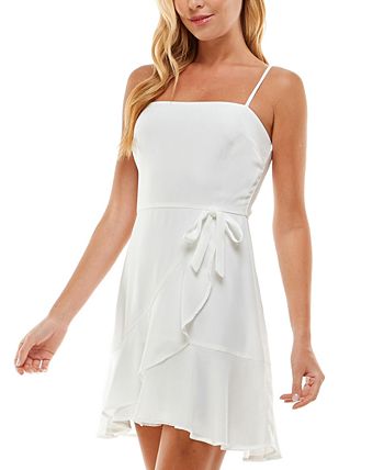 Vestido envelope falso em camadas para crianças da City Studios, branco, tamanho 11