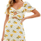 Vestido City Studios Junior com recorte frontal e amarração, amarelo, tamanho 1