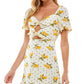 Vestido City Studios Junior com recorte frontal e amarração, amarelo, tamanho 1