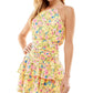 Vestido infantil com estampa floral e ajuste flare, amarelo, tamanho 17, da City Studios