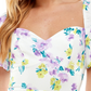 Vestido infantil com estampa floral e manga bufante, roxo, tamanho 11
