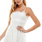 Vestido infantil City Studios de algodão com ilhós, branco, tamanho 9