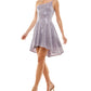 Vestido infantil City Studios com um ombro só evasê, roxo, tamanho 5