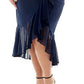 Vestido midi com babados feminino City Studios azul tamanho 16W
