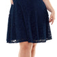 Vestido feminino City Studios com corte evasê e renda, azul, tamanho 22W