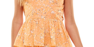 Vestido infantil com babados e alças, laranja, tamanho grande, da City Studios