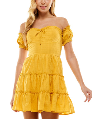 Vestido infantil com listras e bolinhas da City Studios, amarelo, tamanho 5