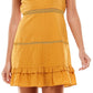 Vestido infantil City Studios com alças finas e laço, tamanho médio, amarelo