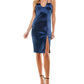 Vestido City Studios Junior's Deep Deep Neck Azul Tamanho 1