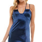 Vestido City Studios Junior's Deep Deep Neck Azul Tamanho 1