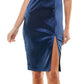 Vestido City Studios Junior's Deep Deep Neck Azul Tamanho 1