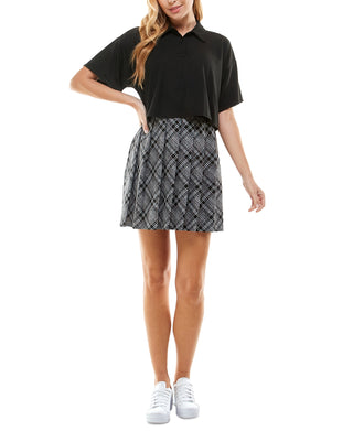 Vestido Kingston Grey Junior com saia estampada de duas peças, cinza, tamanho XX-S