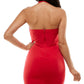 Vestido justo com franzido City Studios Junior's, tamanho X-G, vermelho