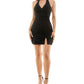 Vestido justo com franzido City Studios Junior's Halter, preto, tamanho grande
