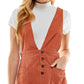 Vestido Kingston Grey Junior de veludo cotelê elástico, 2 peças, laranja, tamanho extragrande