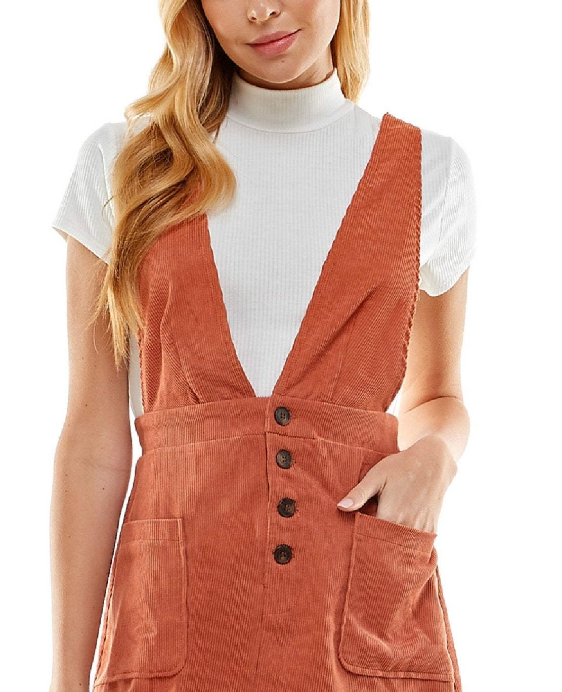 Vestido Kingston Grey Junior de veludo cotelê elástico, 2 peças, laranja, tamanho extragrande