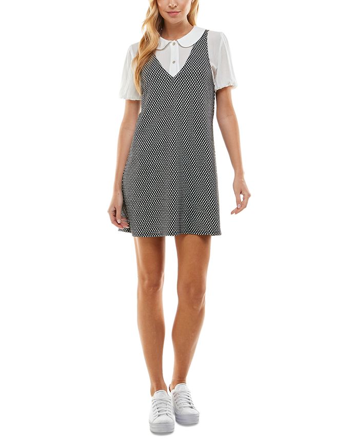 Vestido estampado Kingston Junior 2 peças, branco, tamanho médio