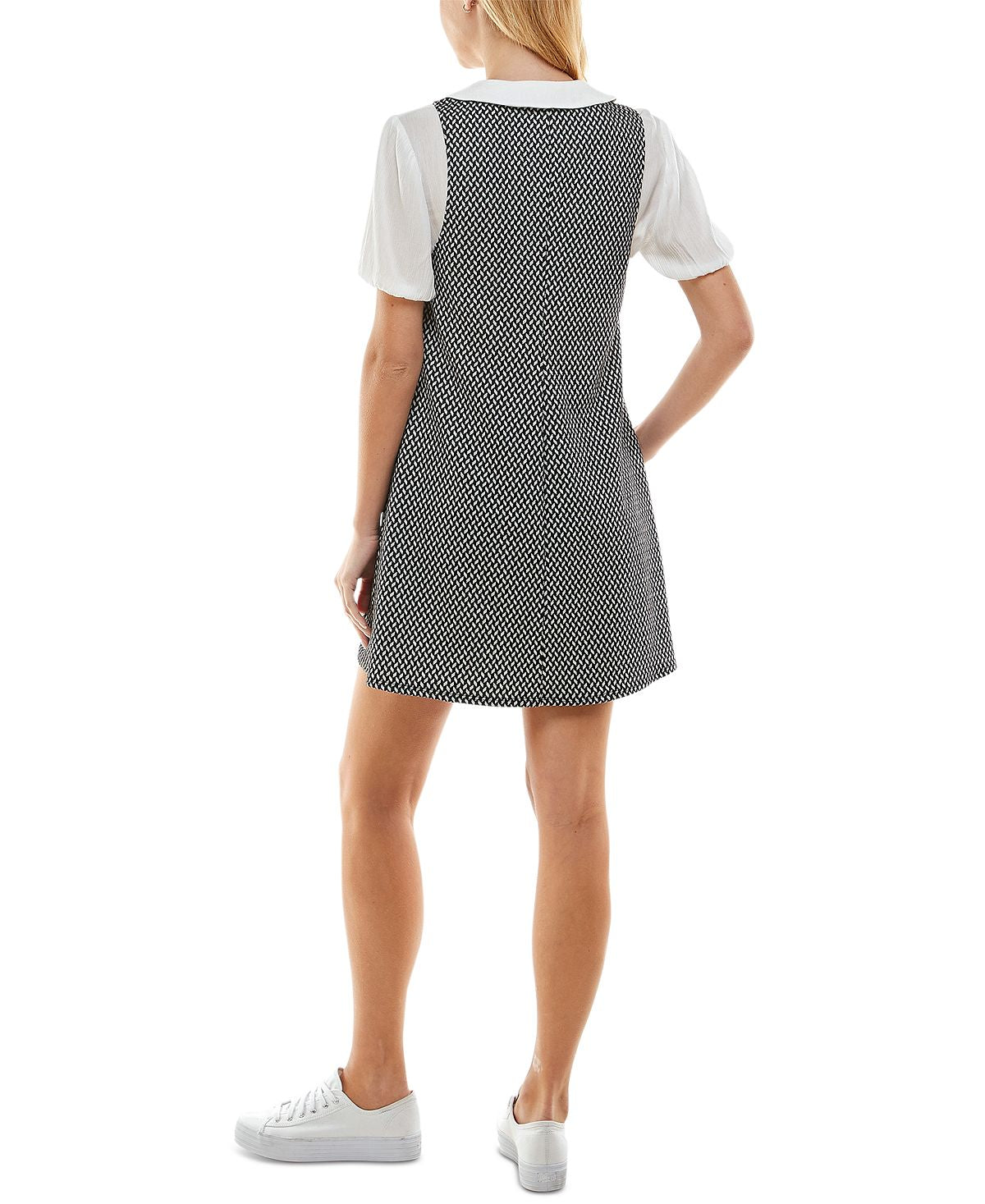 Vestido estampado Kingston Junior 2 peças, branco, tamanho médio